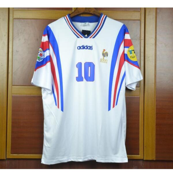 1996 France Away Retro Soccer Jersey Shirt ZIDANE #10